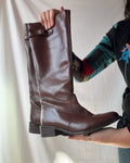 Brown Leather Knee High Boots