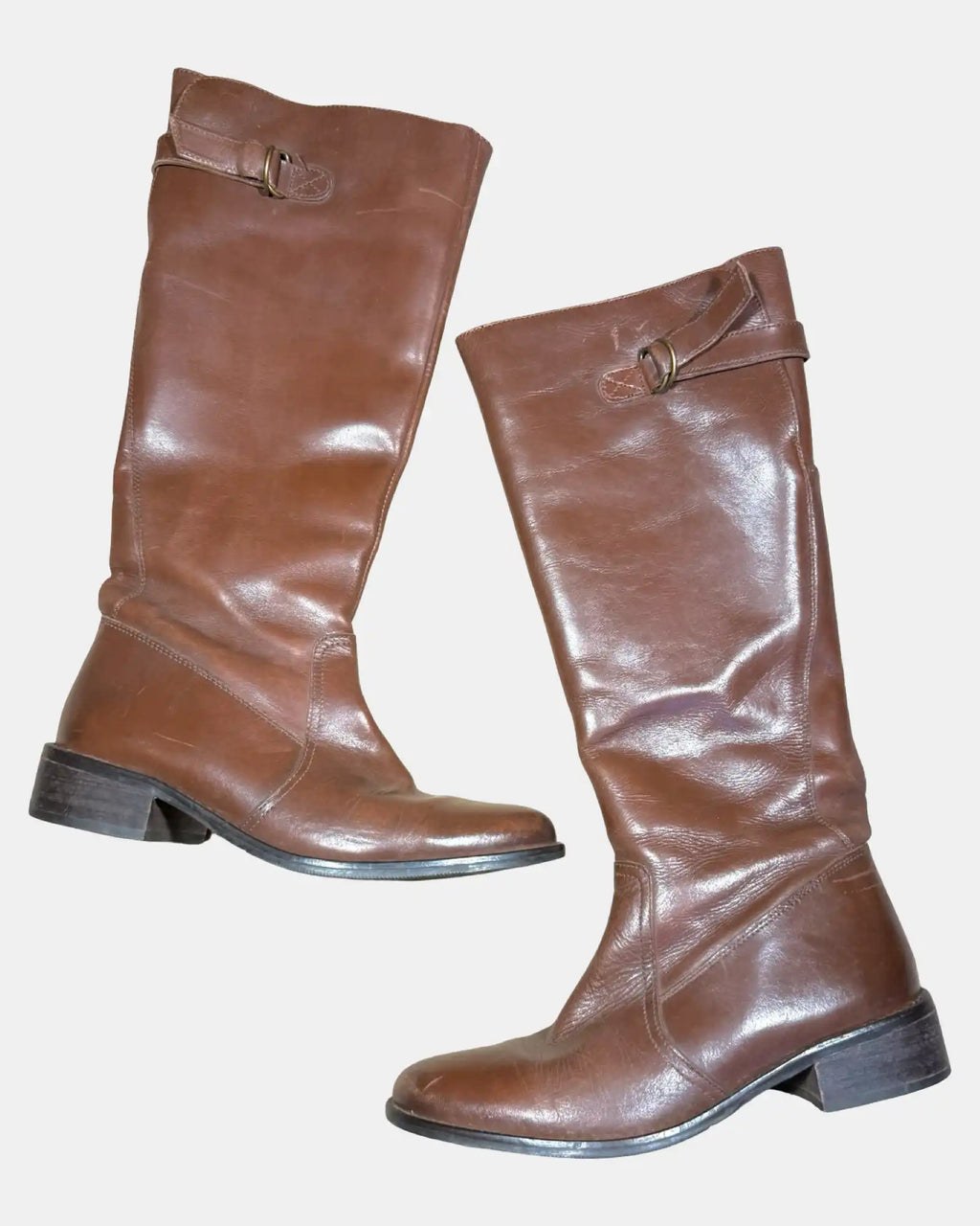 Brown Leather Knee High Boots