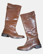 Brown Leather Knee High Boots