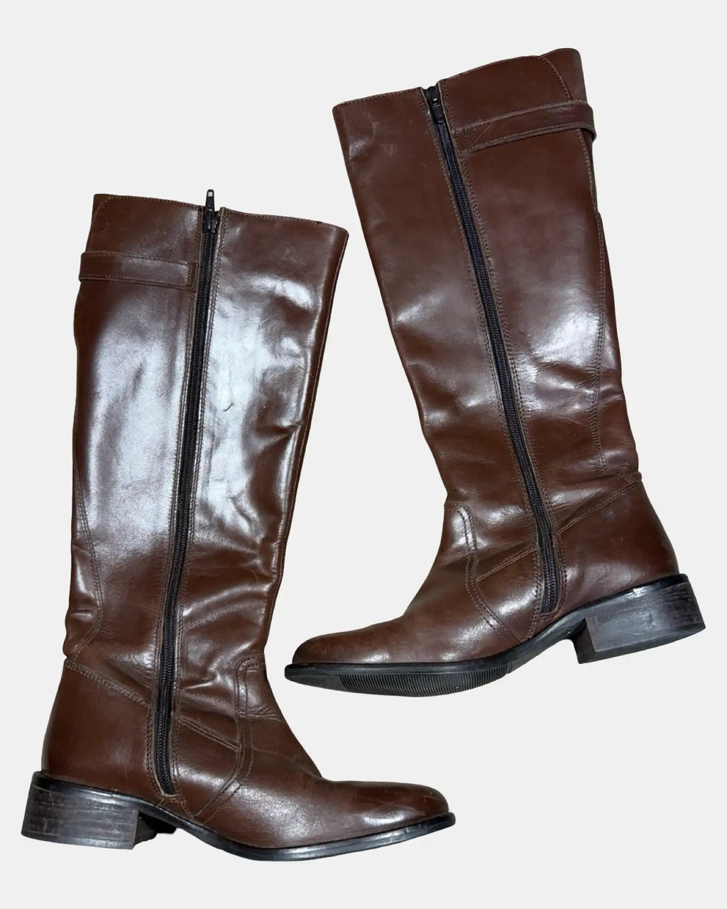 Brown Leather Knee High Boots