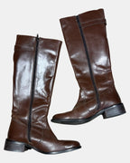Brown Leather Knee High Boots