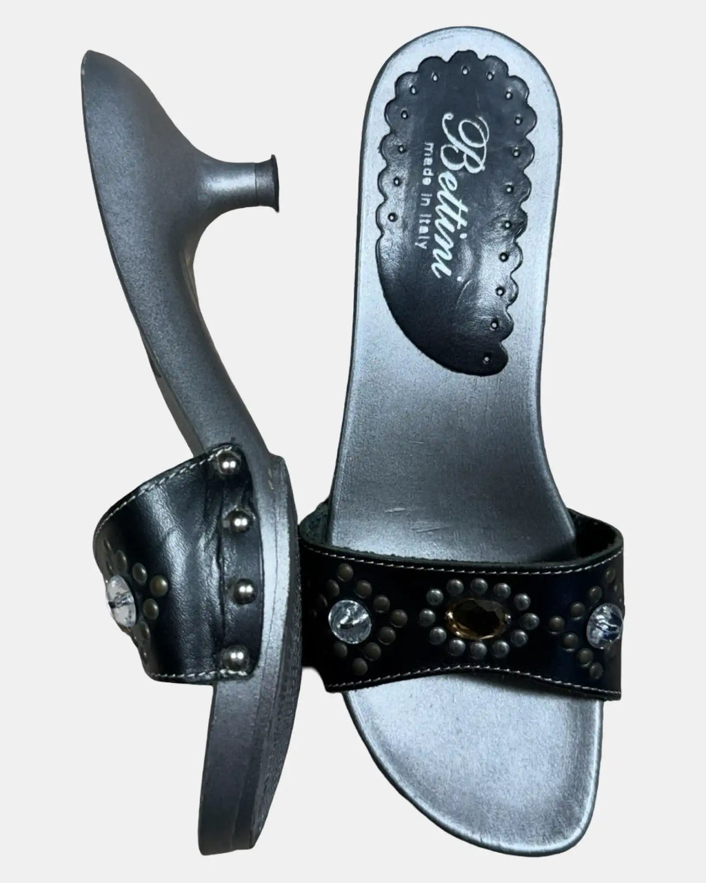 Y2K Italian Metalic Mules