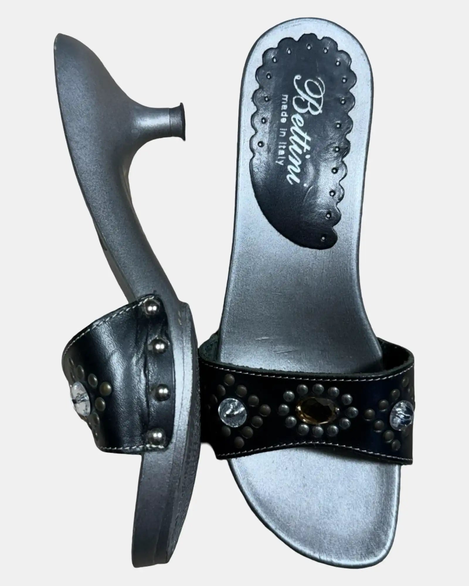 Y2K Italian Metalic Mules