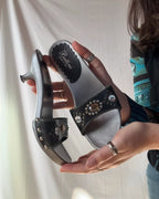 Y2K Italian Metalic Mules