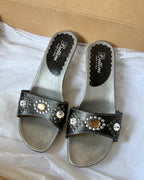 Y2K Italian Metalic Mules