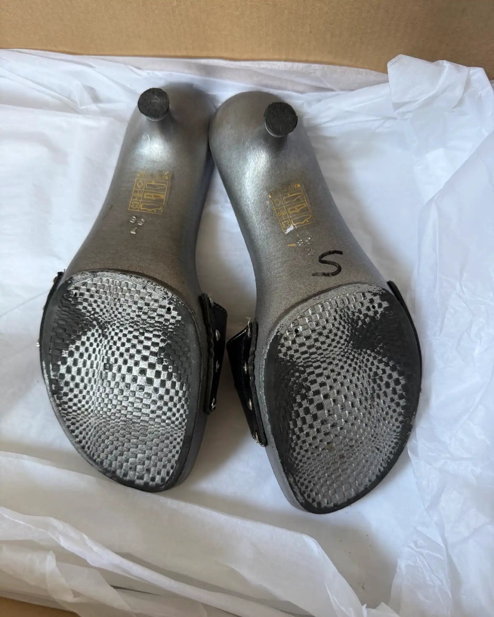 Y2K Italian Metalic Mules