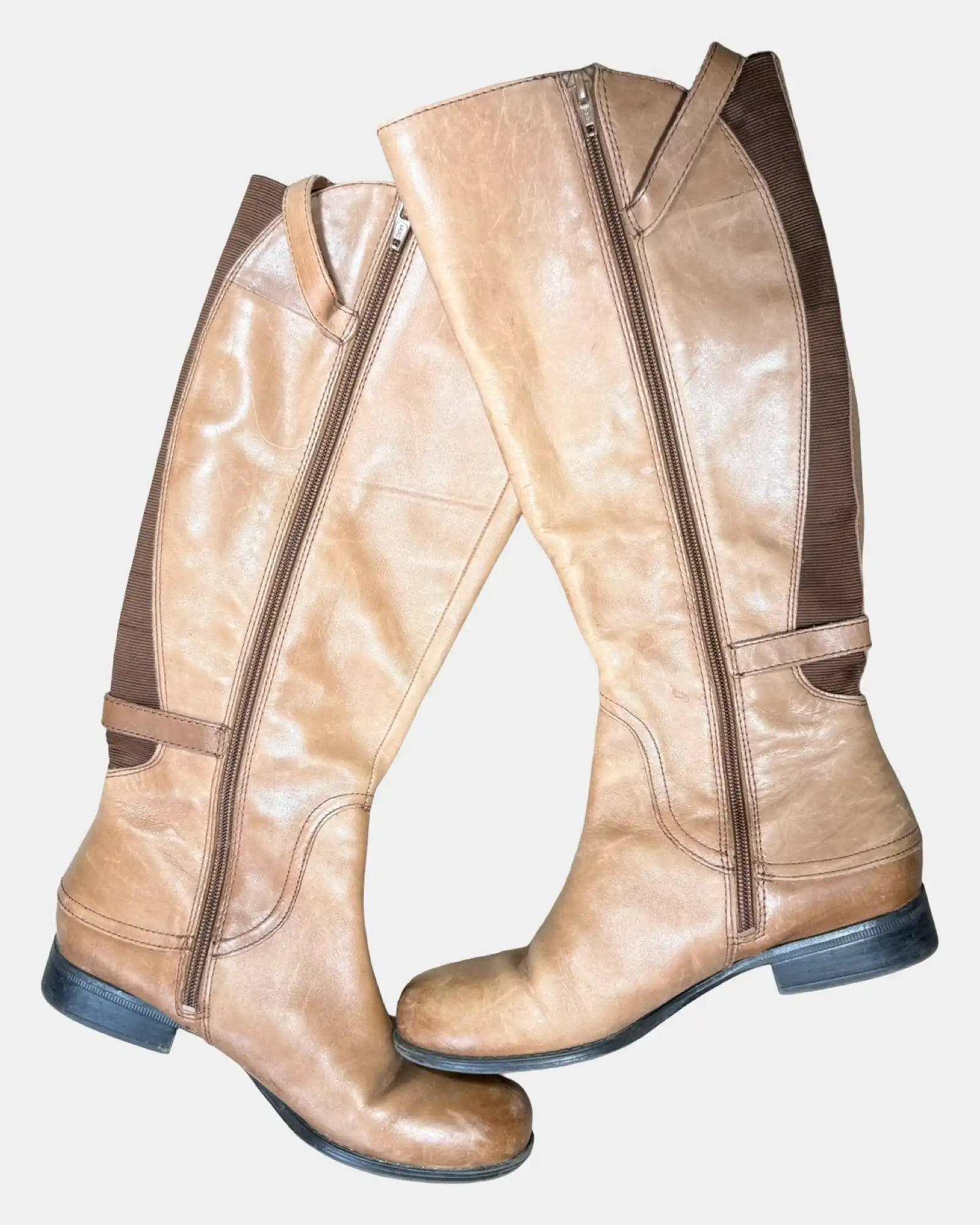 Light Brown Leather Riding Boots