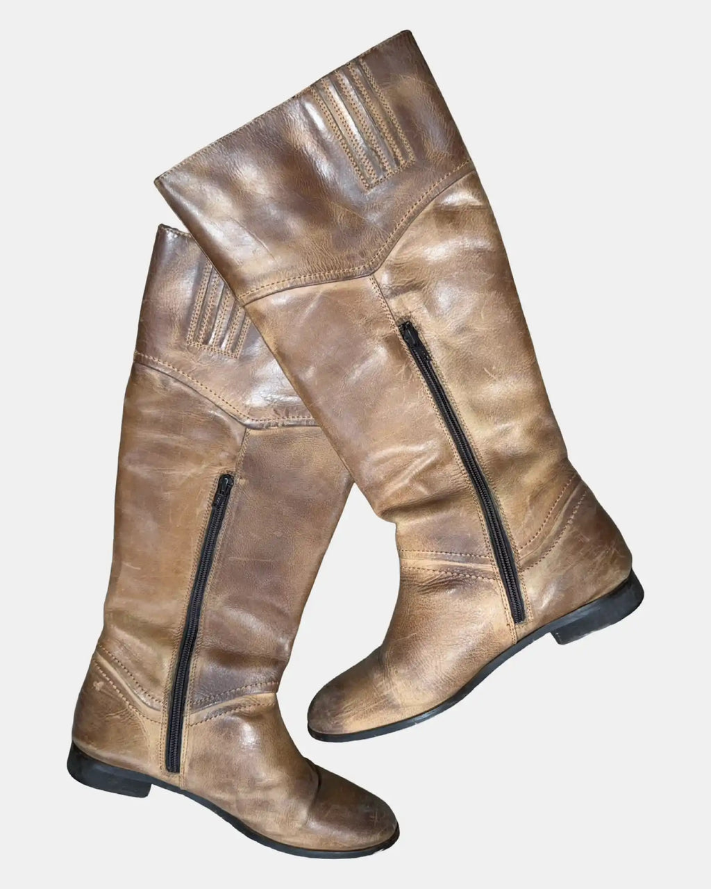 Light Brown Thick Leather Boots