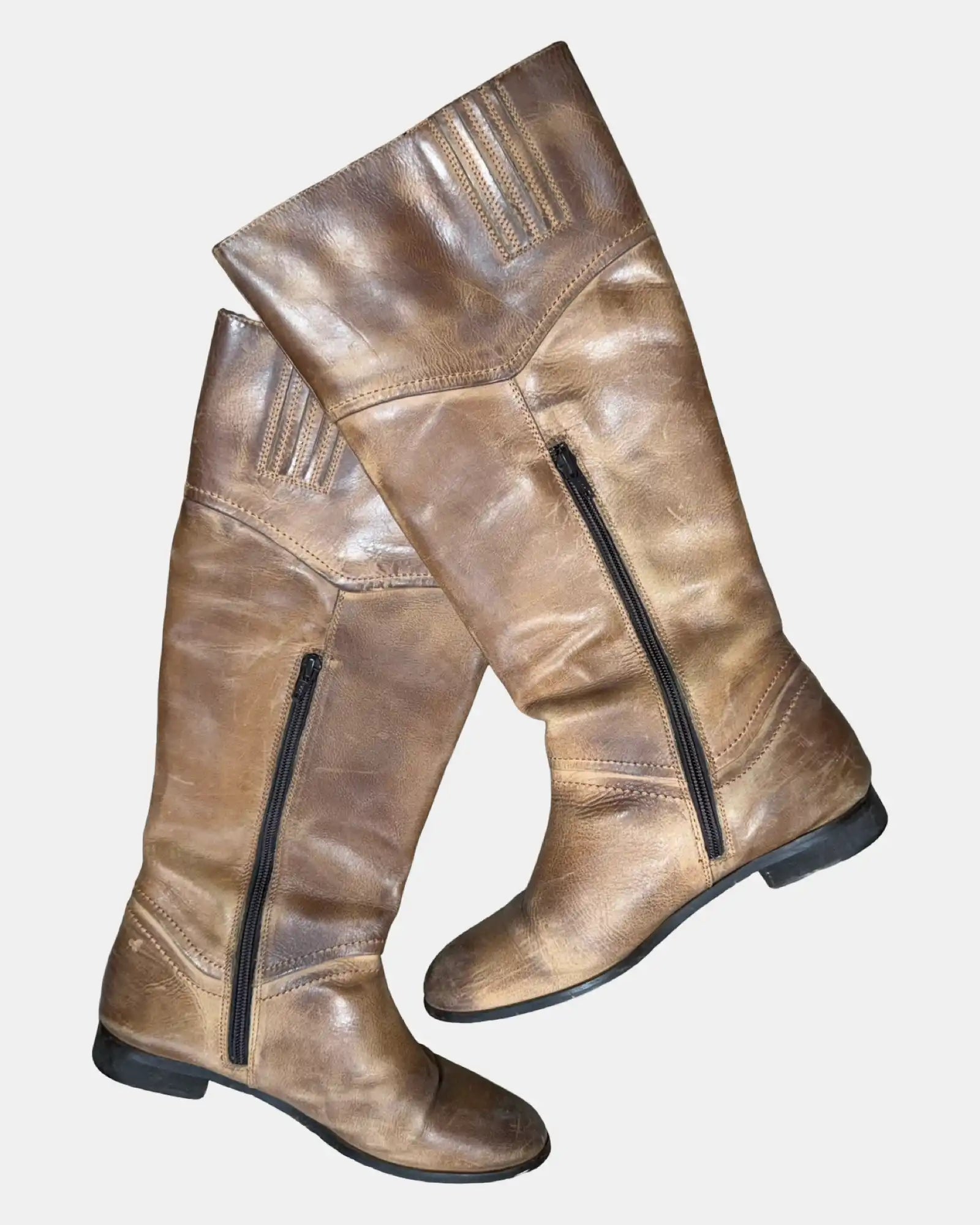 Light Brown Thick Leather Boots
