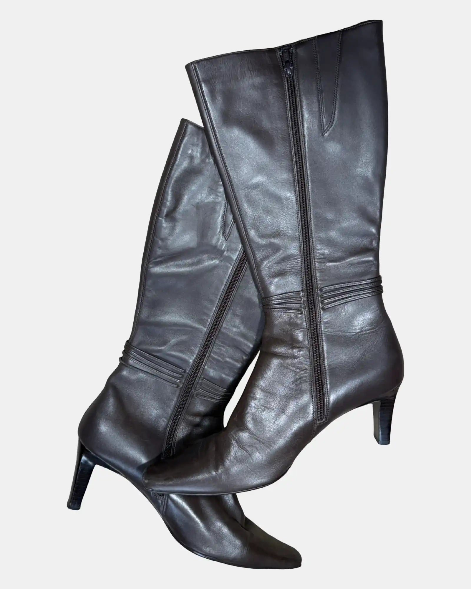 Dark Brown Heeled Boots