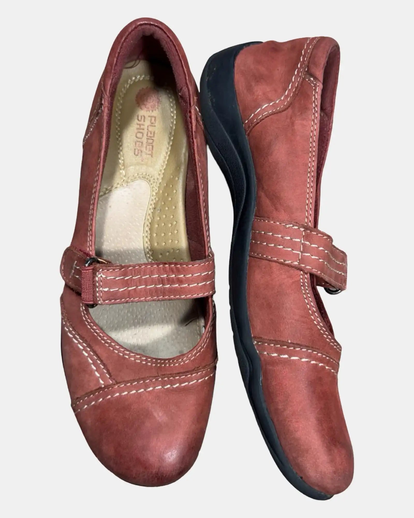 Deep Orange Mary Jane Style Flats
