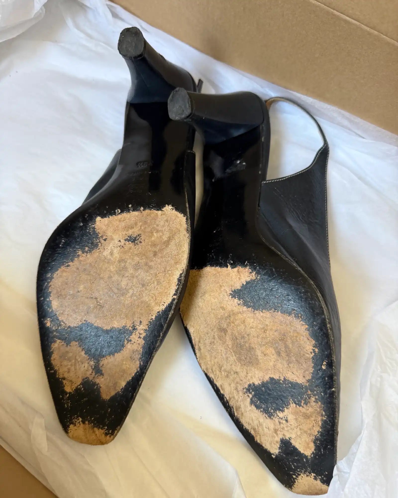 Blue Leather Italian Heels