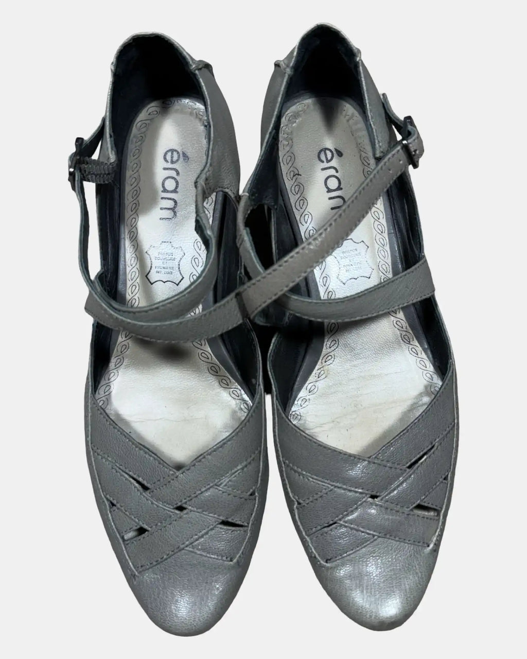 Grey Strappy Kitten Heels