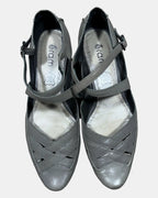 Grey Strappy Kitten Heels