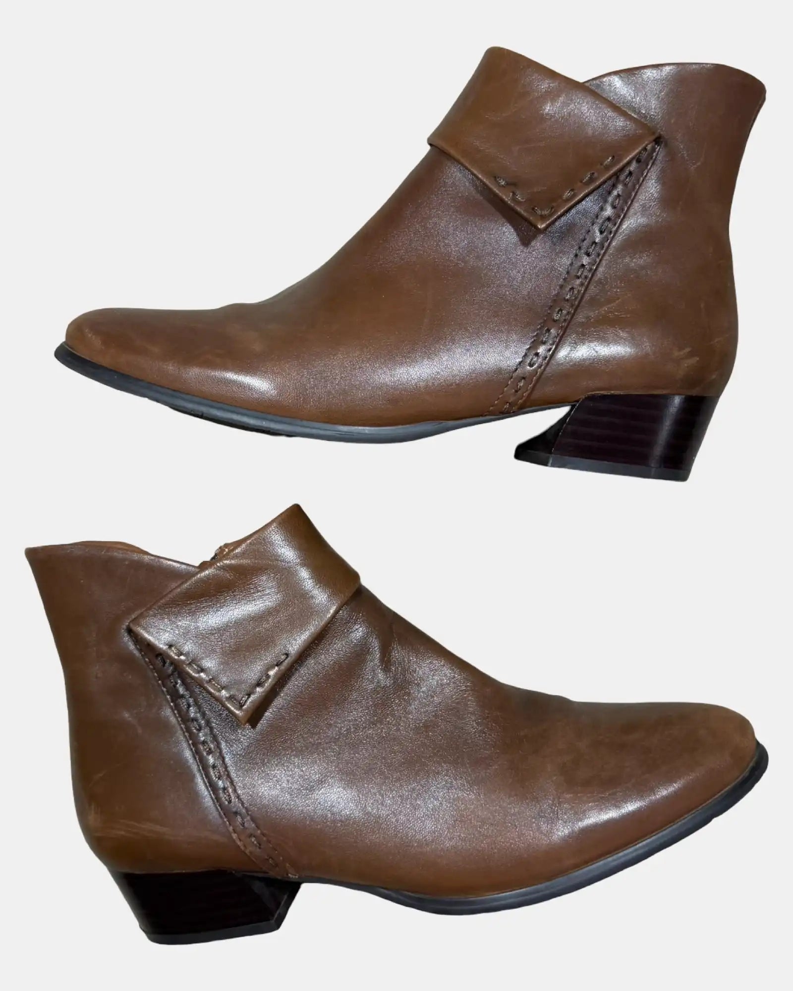 Brown Leather Ankle Boots