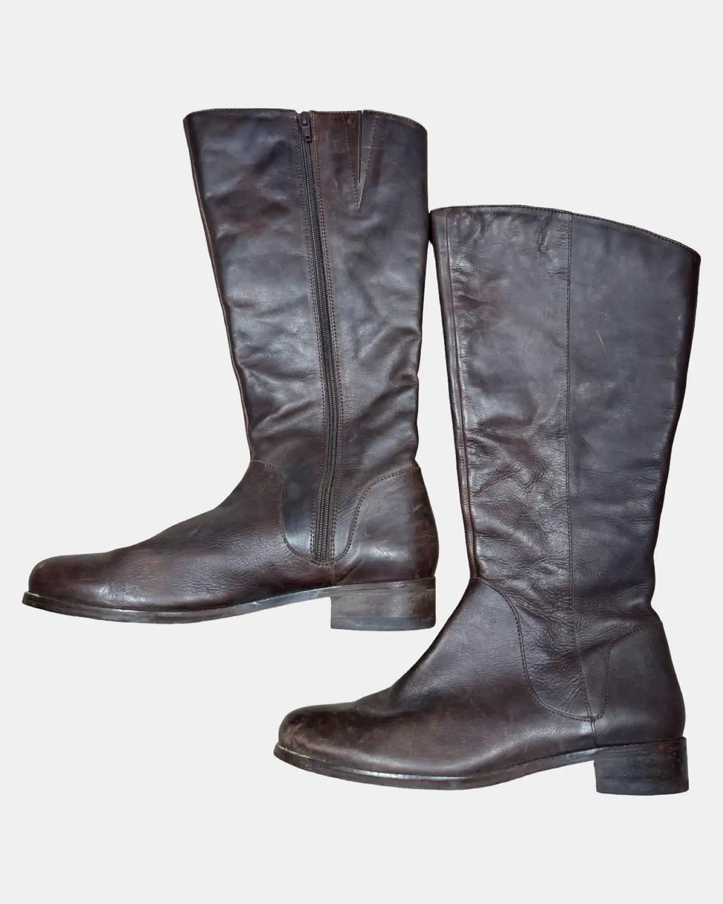 Knee High Dark Brown Leather Boots