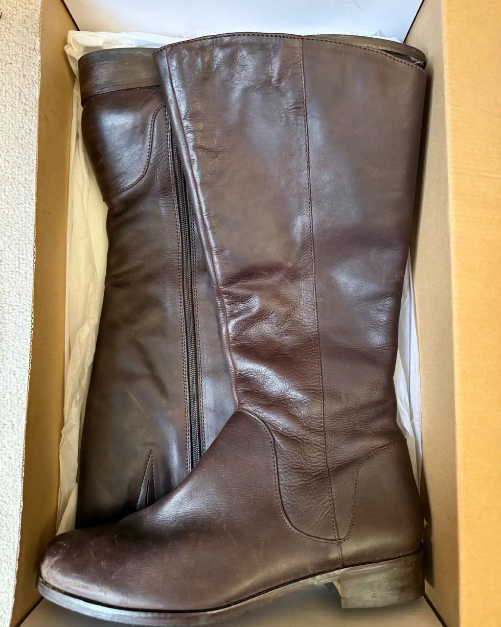 Knee High Dark Brown Leather Boots