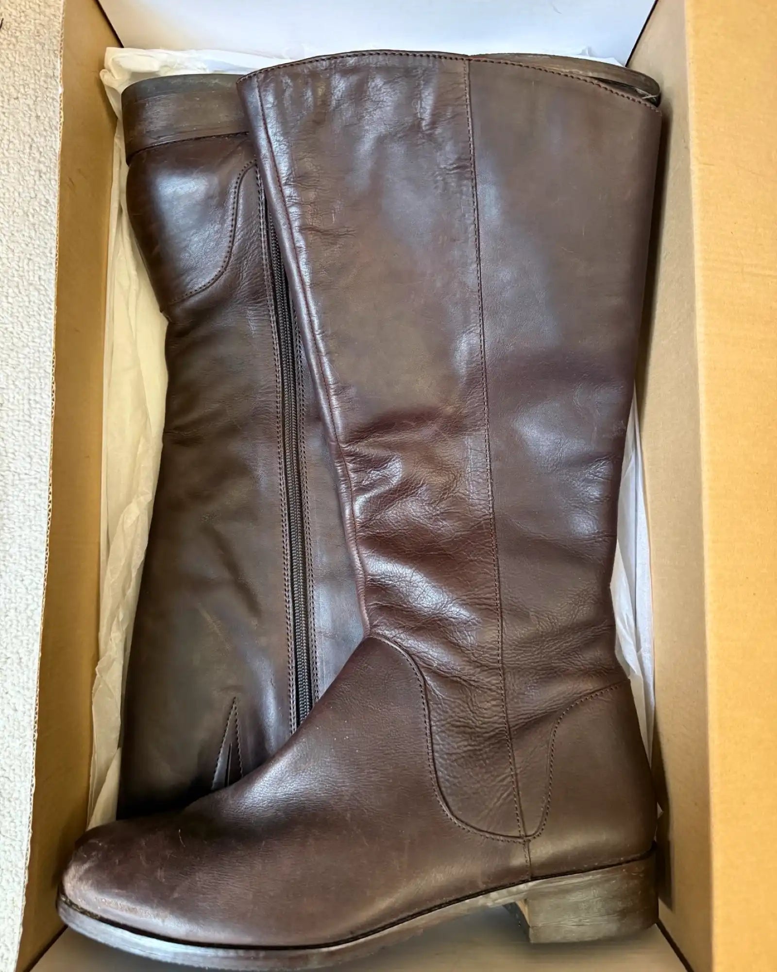 Knee High Dark Brown Leather Boots