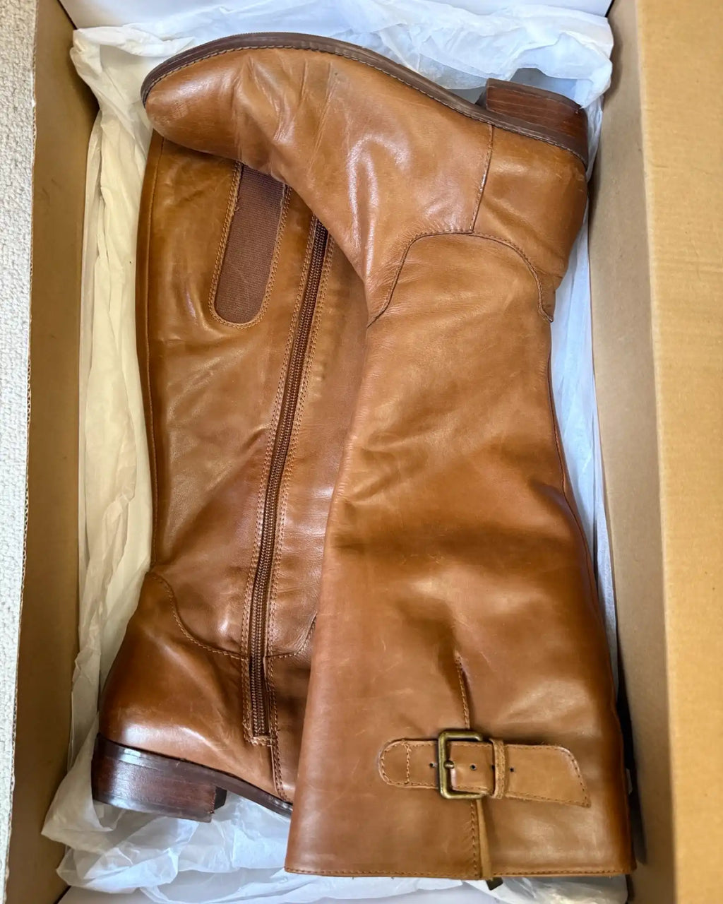 Light Brown Boots with Buckle Detail
