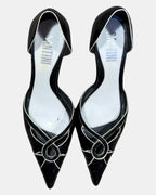Black and White Kitten Heels
