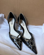 Black and White Kitten Heels