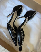 Black and White Kitten Heels