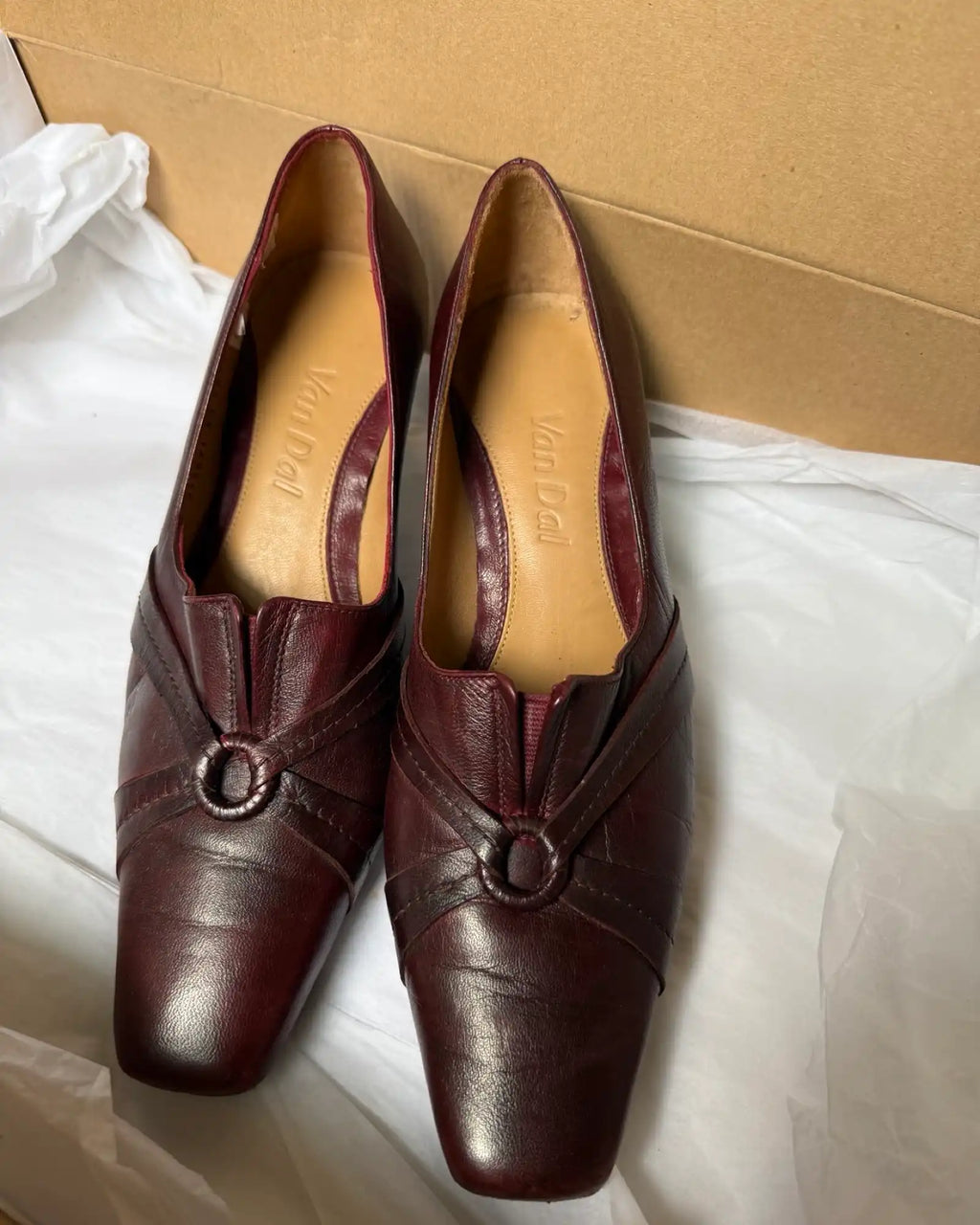 Brown Leather Heel with Pointed Toe