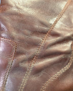 Brown Leather Pointed Toe Boots with Buckle