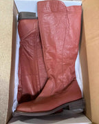 Deep Orange/Brown Leather Boots