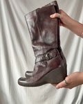 Wedge Brown Heel Boots