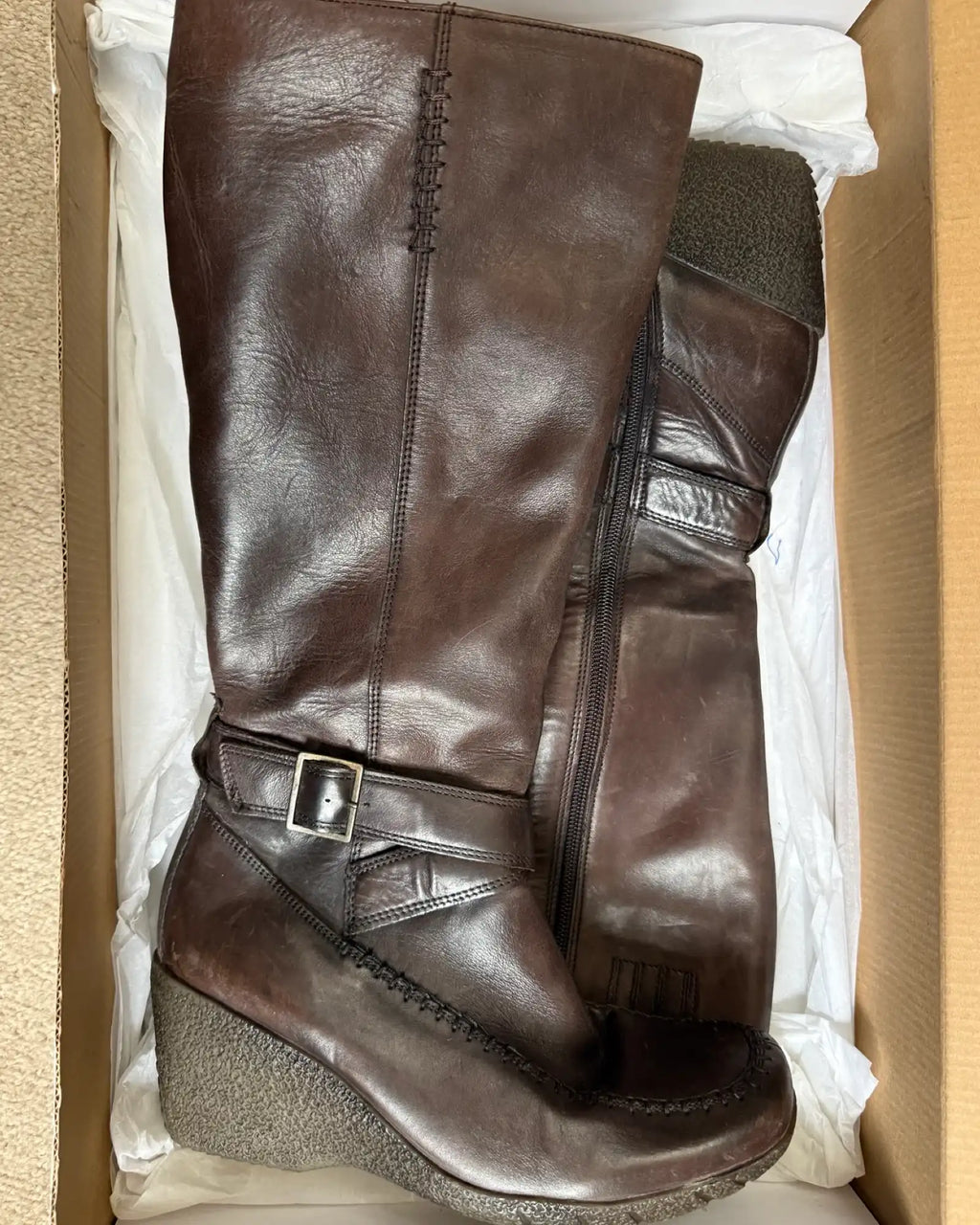 Wedge Brown Heel Boots