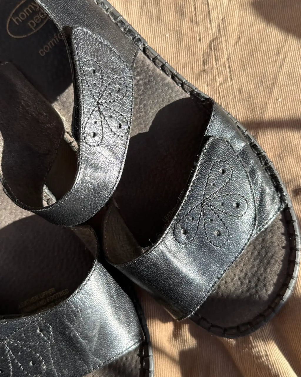 Black Leather Sandals