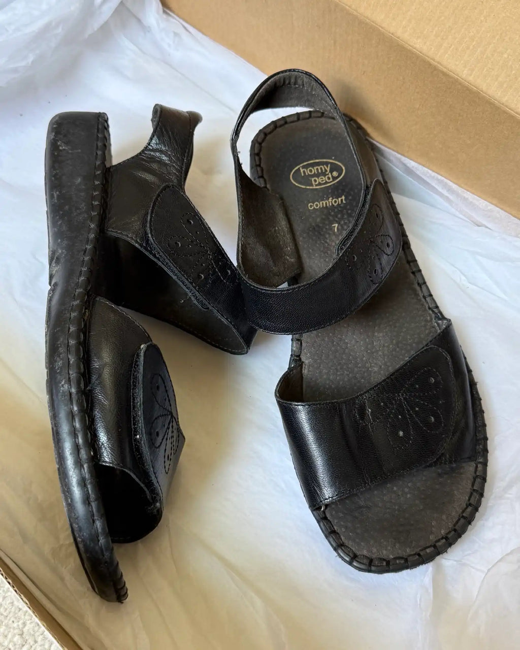 Black Leather Sandals