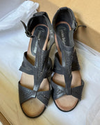 Navy Blue Leather Heels