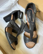 Navy Blue Leather Heels