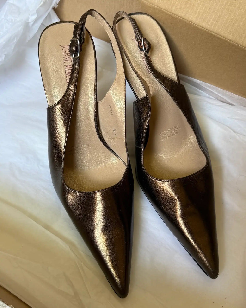 Metalic Pointed Toe Heels