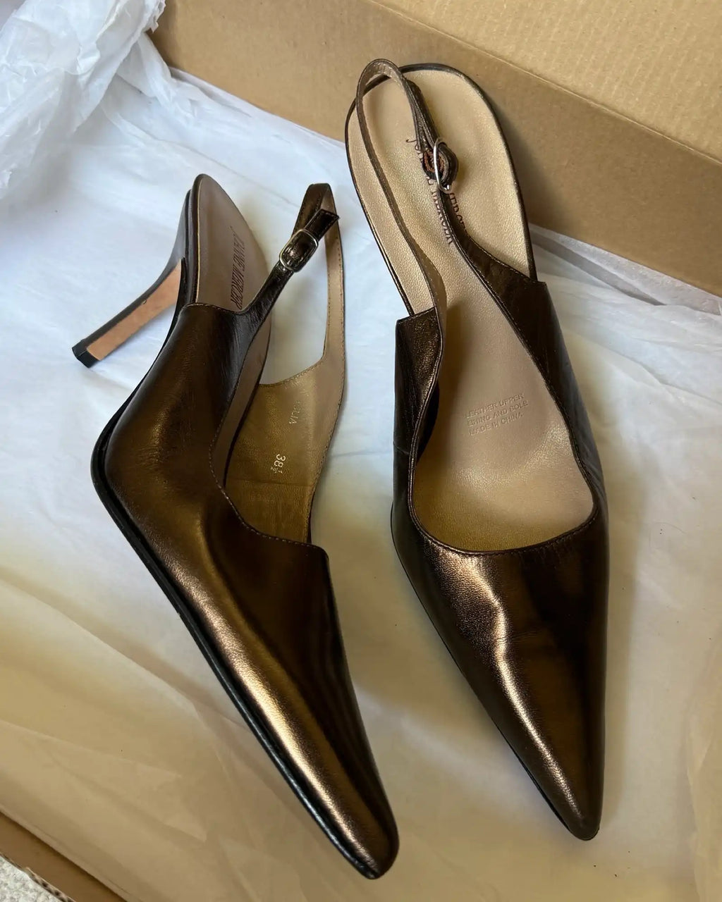 Metalic Pointed Toe Heels