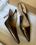 Metalic Pointed Toe Heels