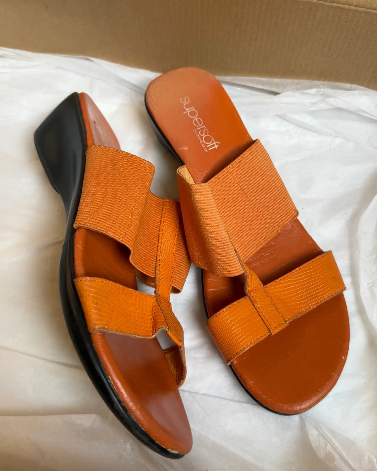 Orange 90s Style Wedges