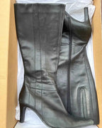 Black Leather Pointed Boots