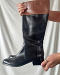 Black and Brown Leather Boots