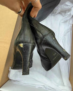 Black Leather Pointed Boots