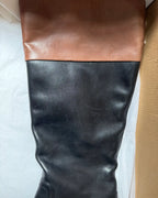 Black and Brown Leather Boots