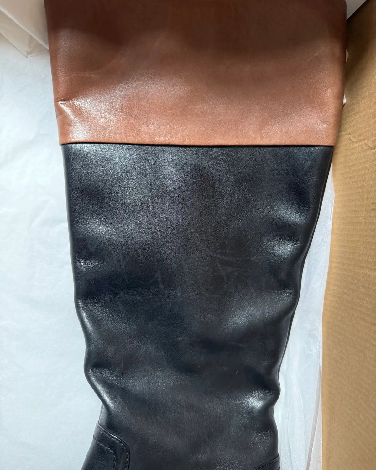 Black and Brown Leather Boots
