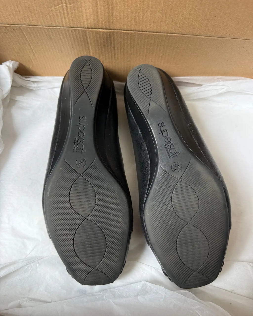 Black Leather Ballet Flats