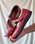 Red Leather Flats