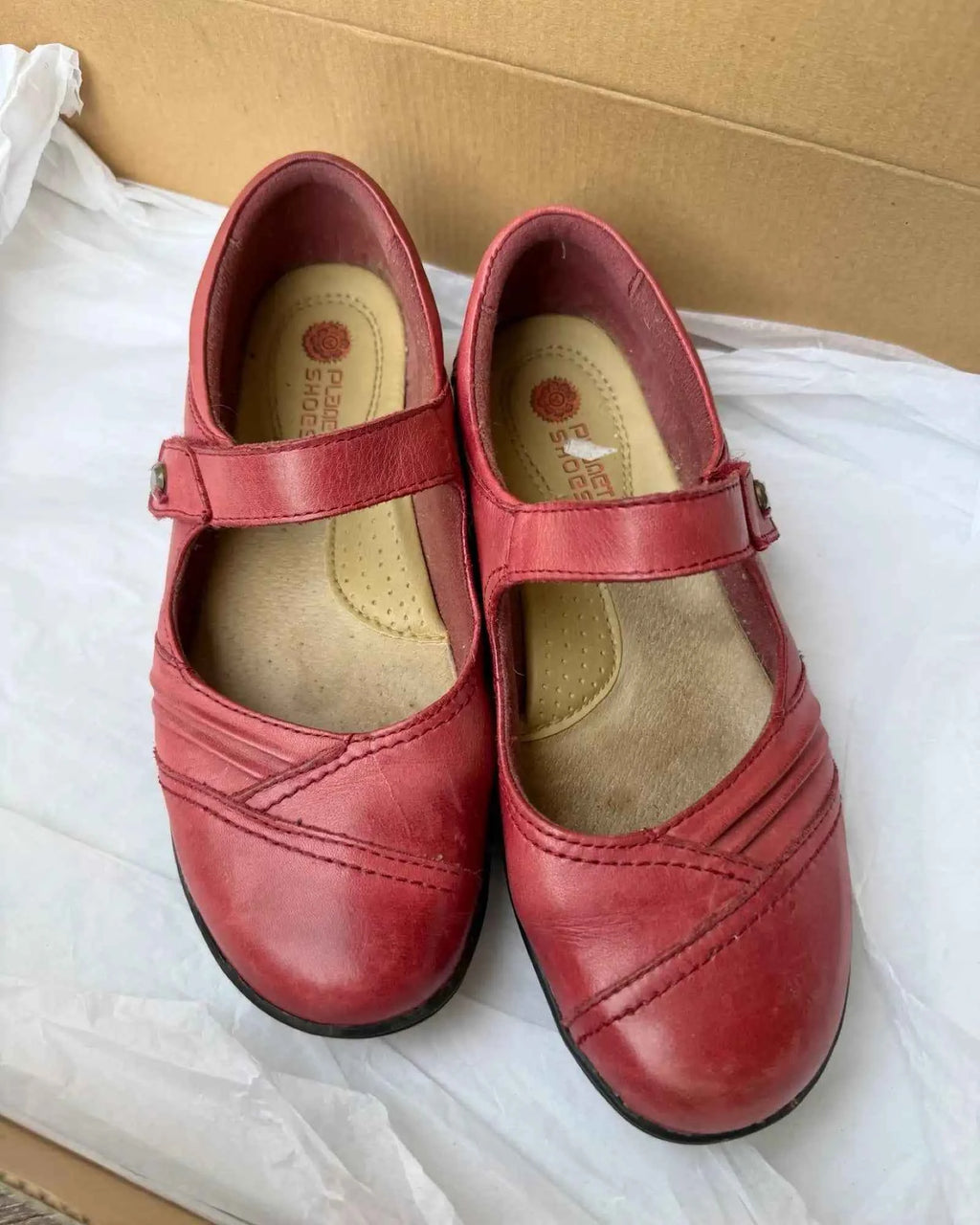 Red Leather Flats