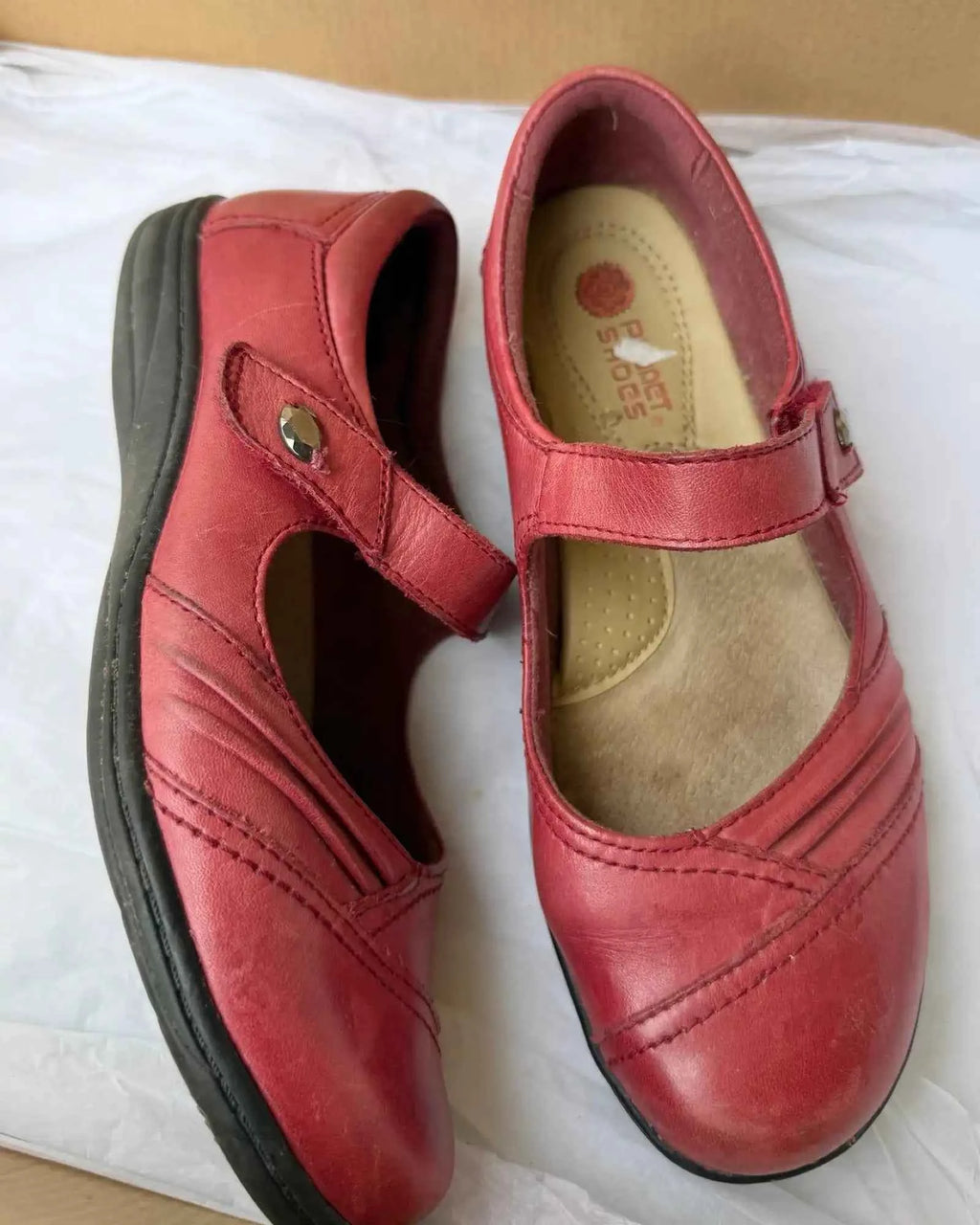 Red Leather Flats