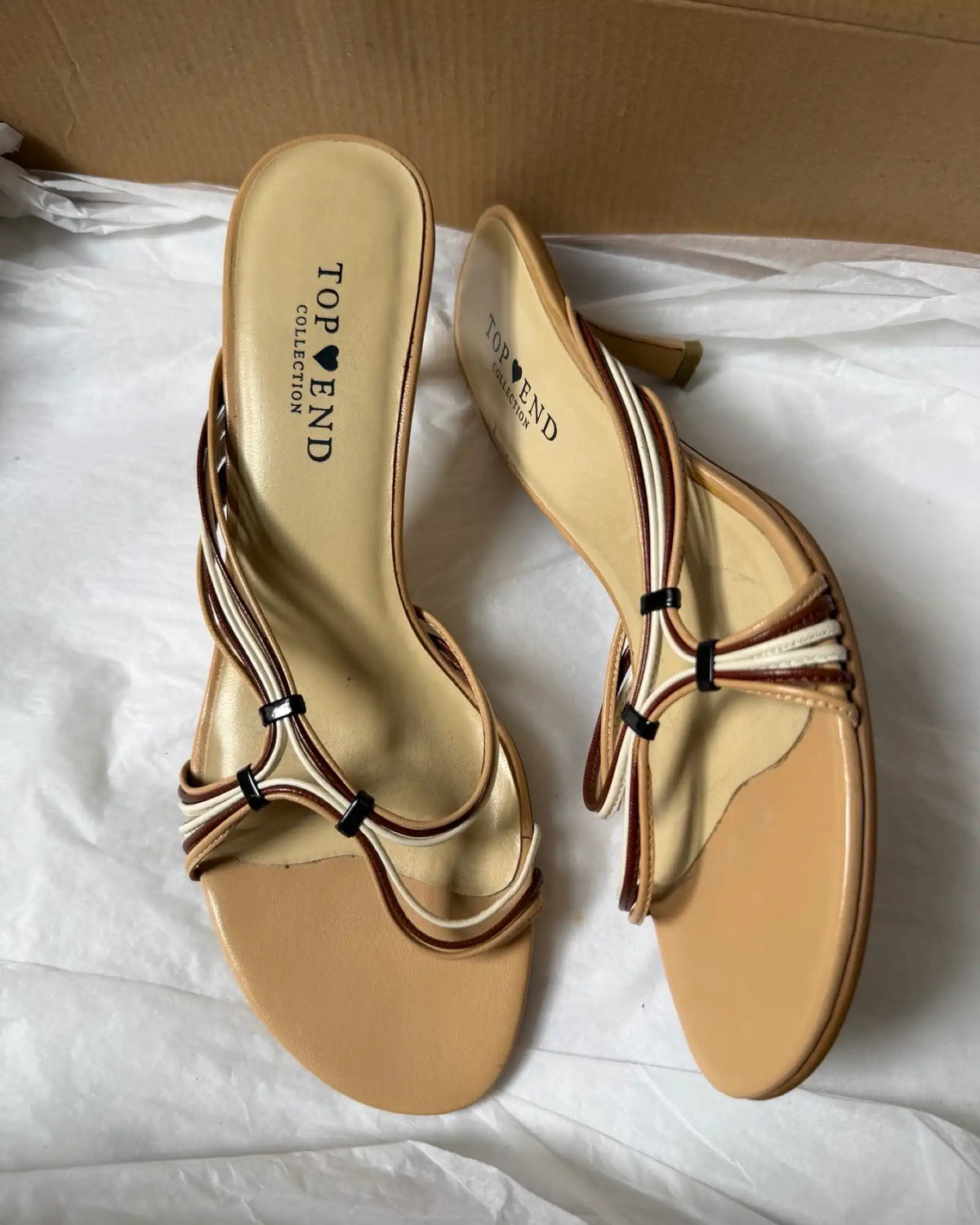 Tri-Tone Strappy Heels