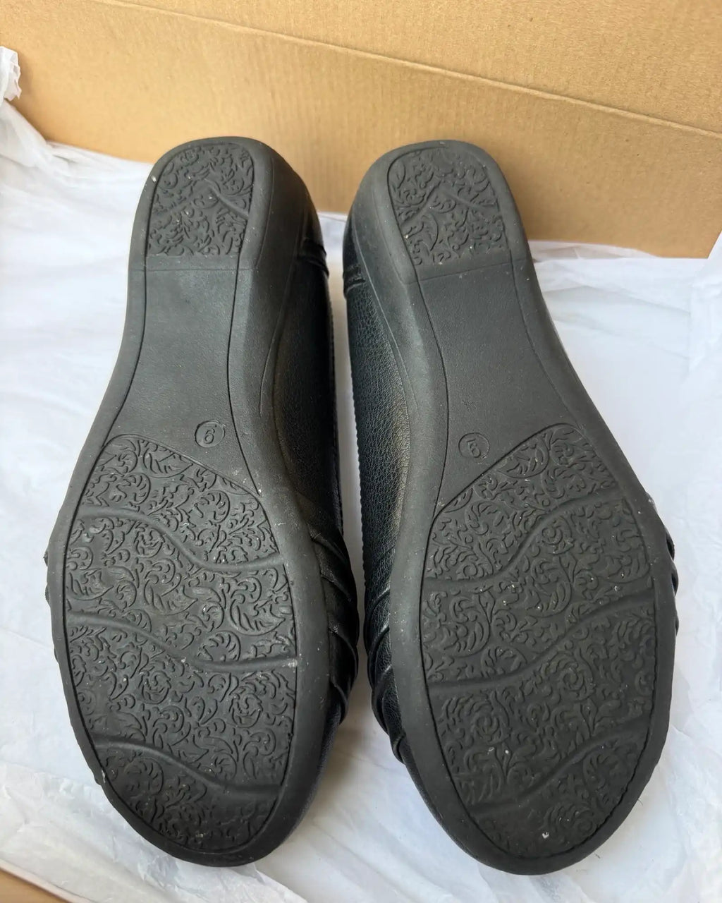 Black Faux Leather Layered Ballet Flats